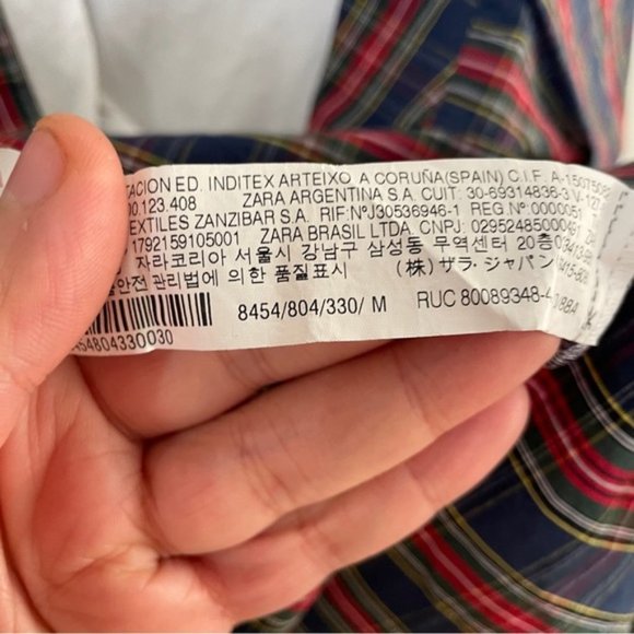 Zara basic women’s half plaid half plain white button down shirt size medium - Picture 8 of 9